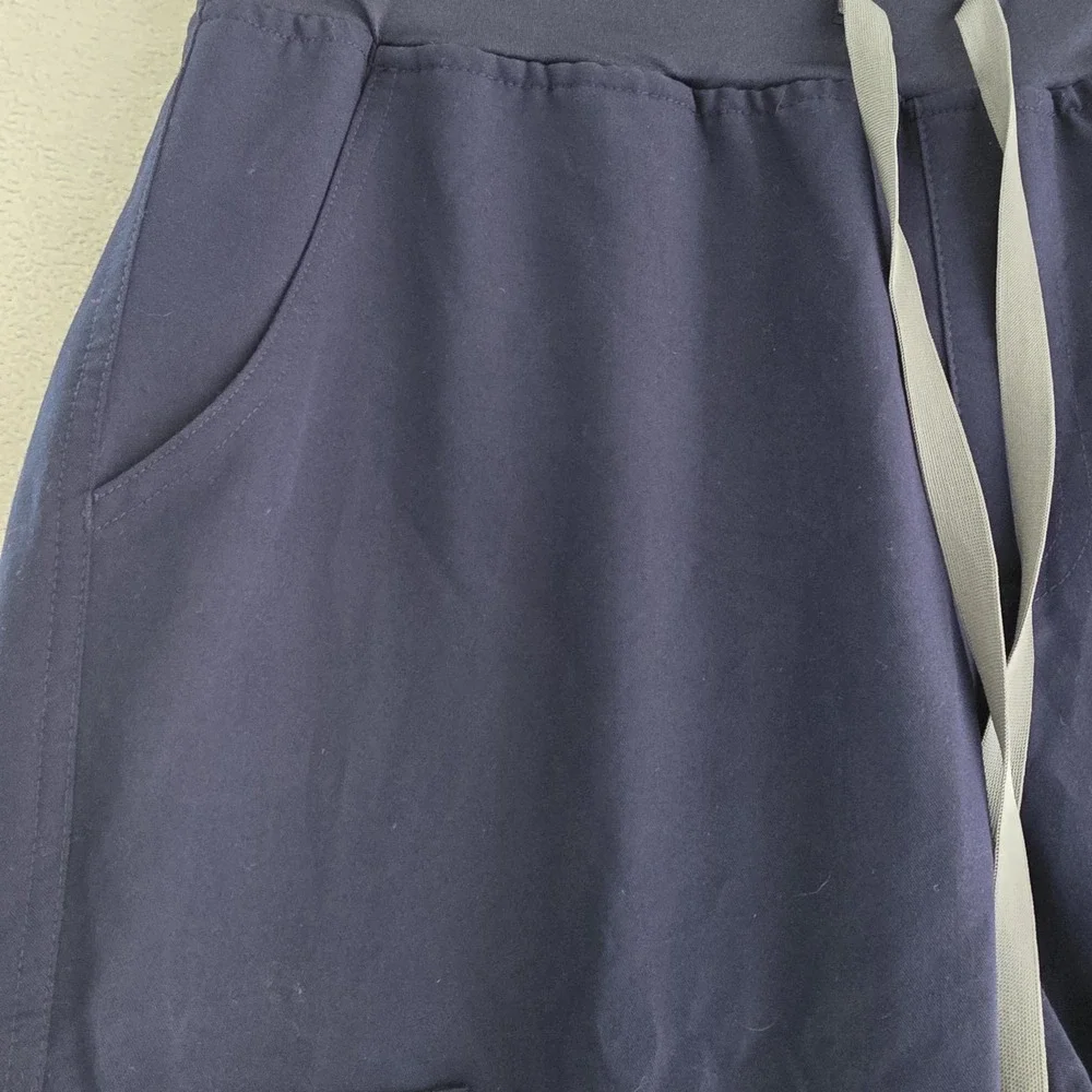 FIGS Scrub Pants Navy Blue L Technical Collection Drawstring Pockets